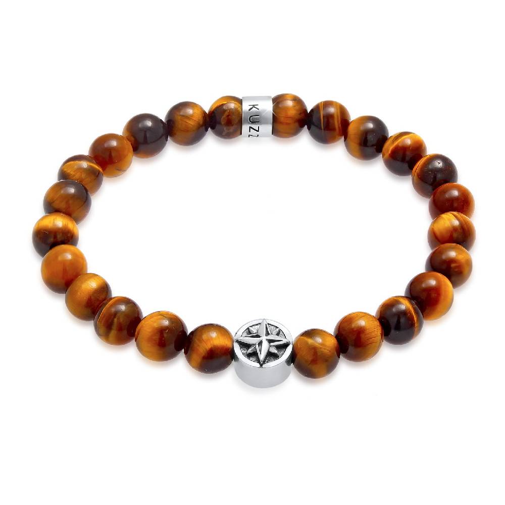 Kuzzoi Armband Kompass | Tigerauge (Braun) Sonderangebote