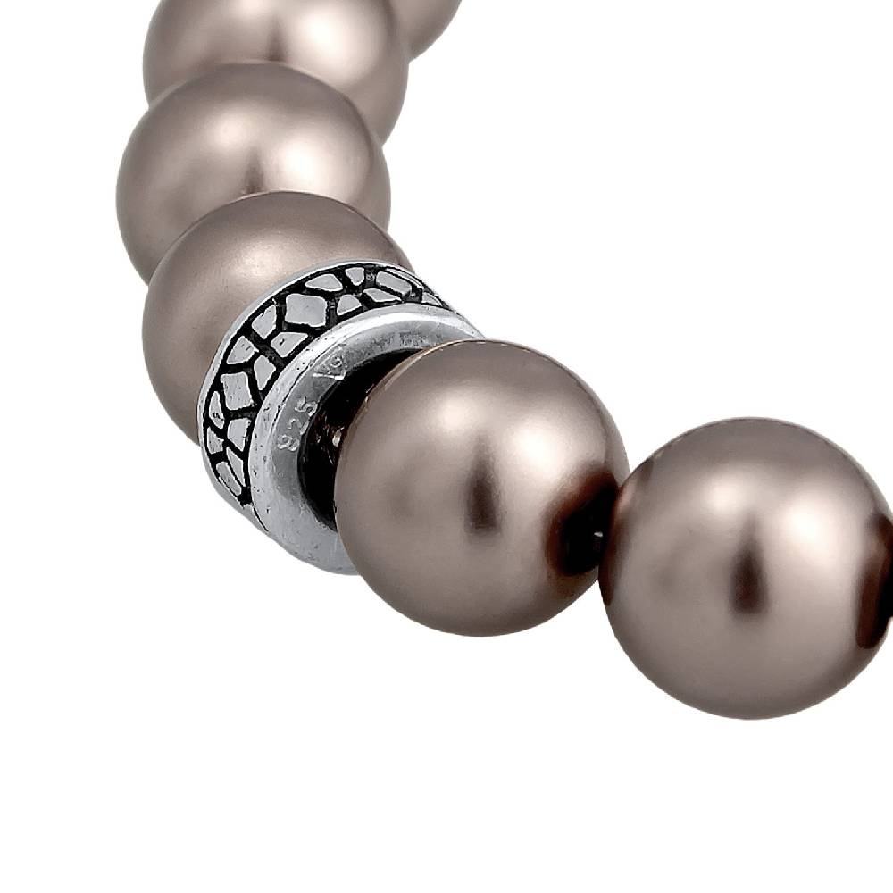 Kuzzoi Armband Beads Elegant | Glasperlen (Grau) Auslauf