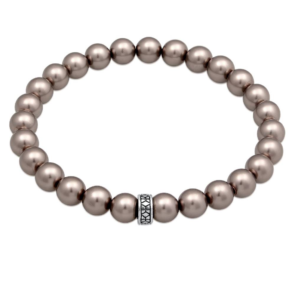 Kuzzoi Armband Beads Elegant | Glasperlen (Grau) Auslauf