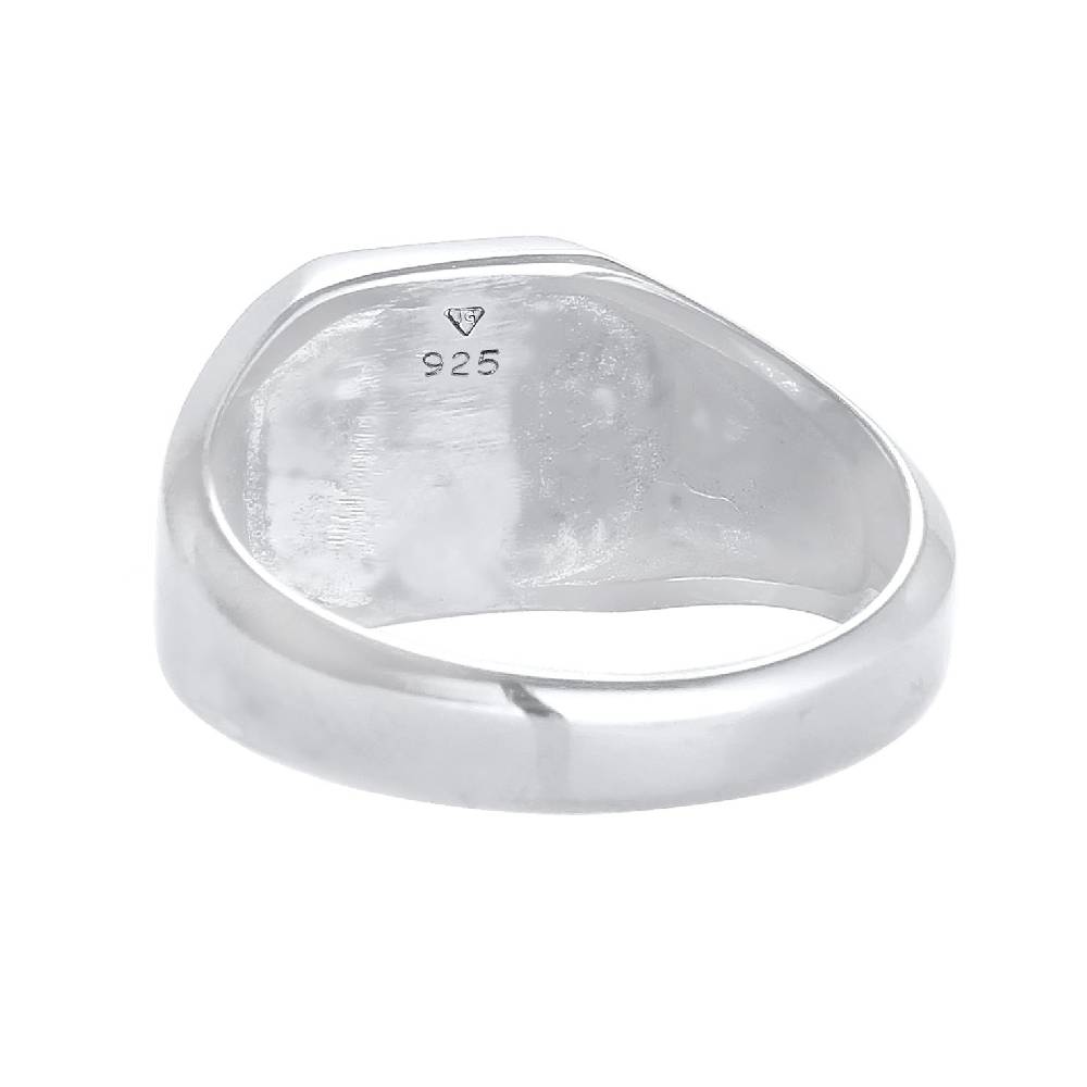 Kuzzoi Siegelring Basic | Emaille (Blau) Große Rabatte