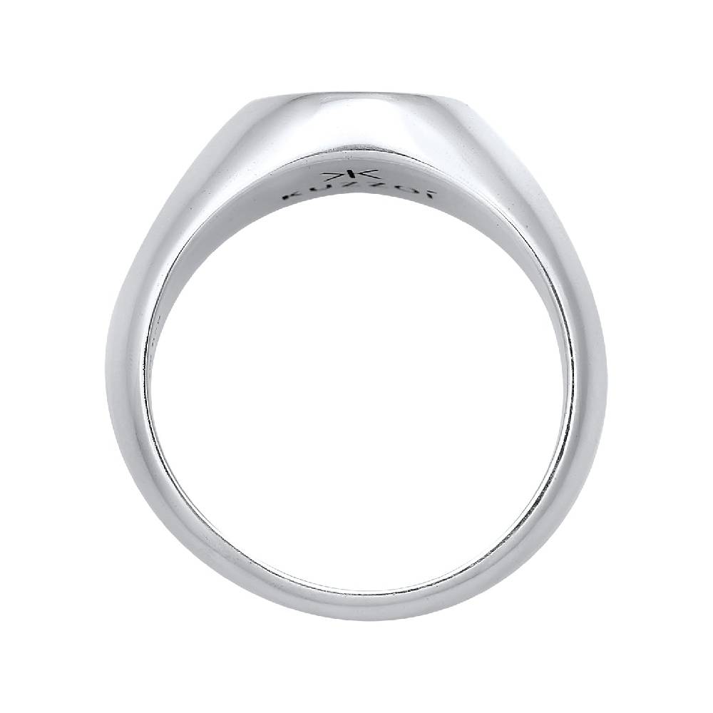 Kuzzoi Siegelring Smiling | Emaille (Blau) Zeitlich begrenztes Angebot