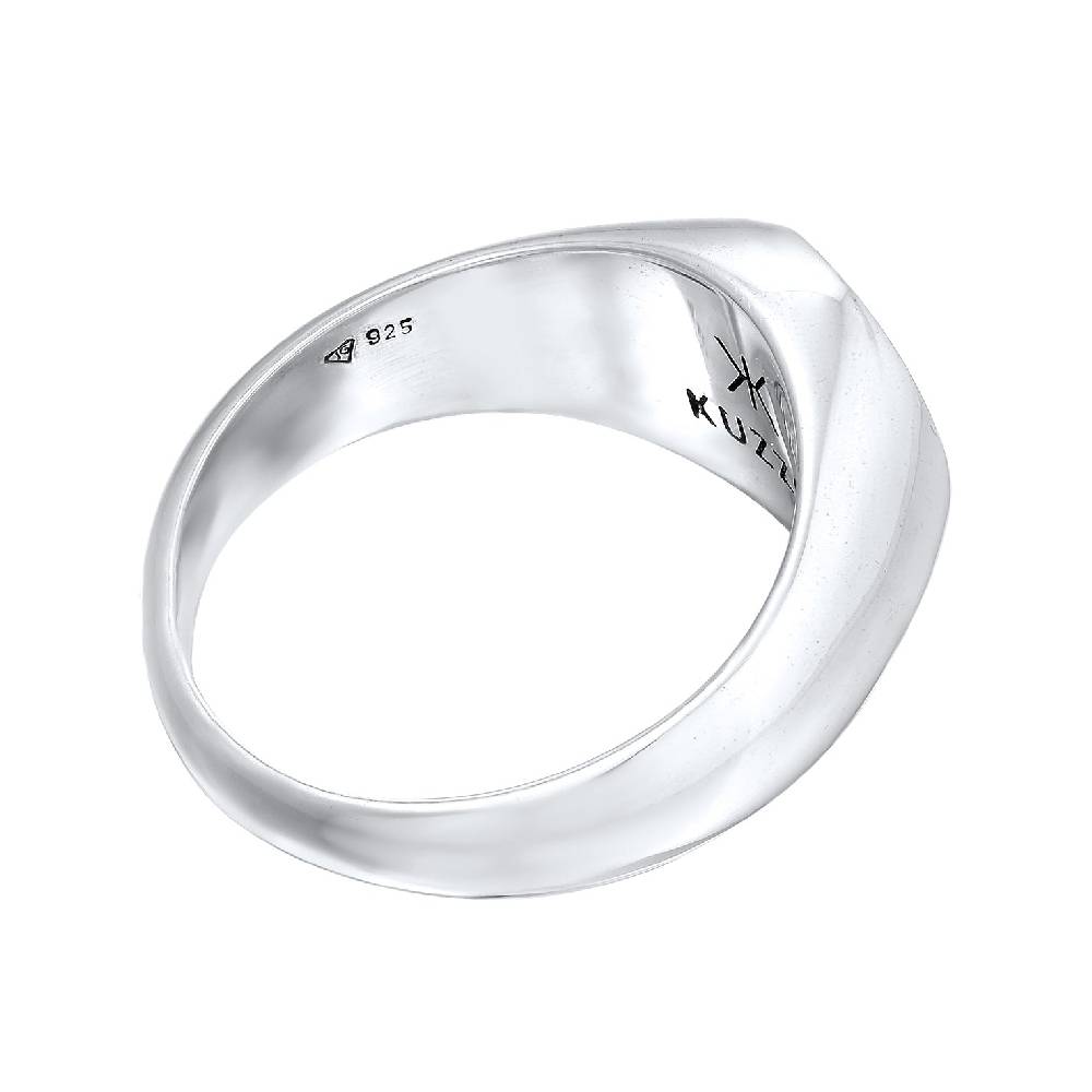 Kuzzoi Siegelring Smiling | Emaille (Blau) Zeitlich begrenztes Angebot