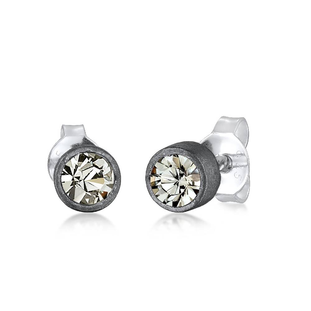 Kuzzoi Ohrstecker Rund | Kristall (Grau) Wochenangebot