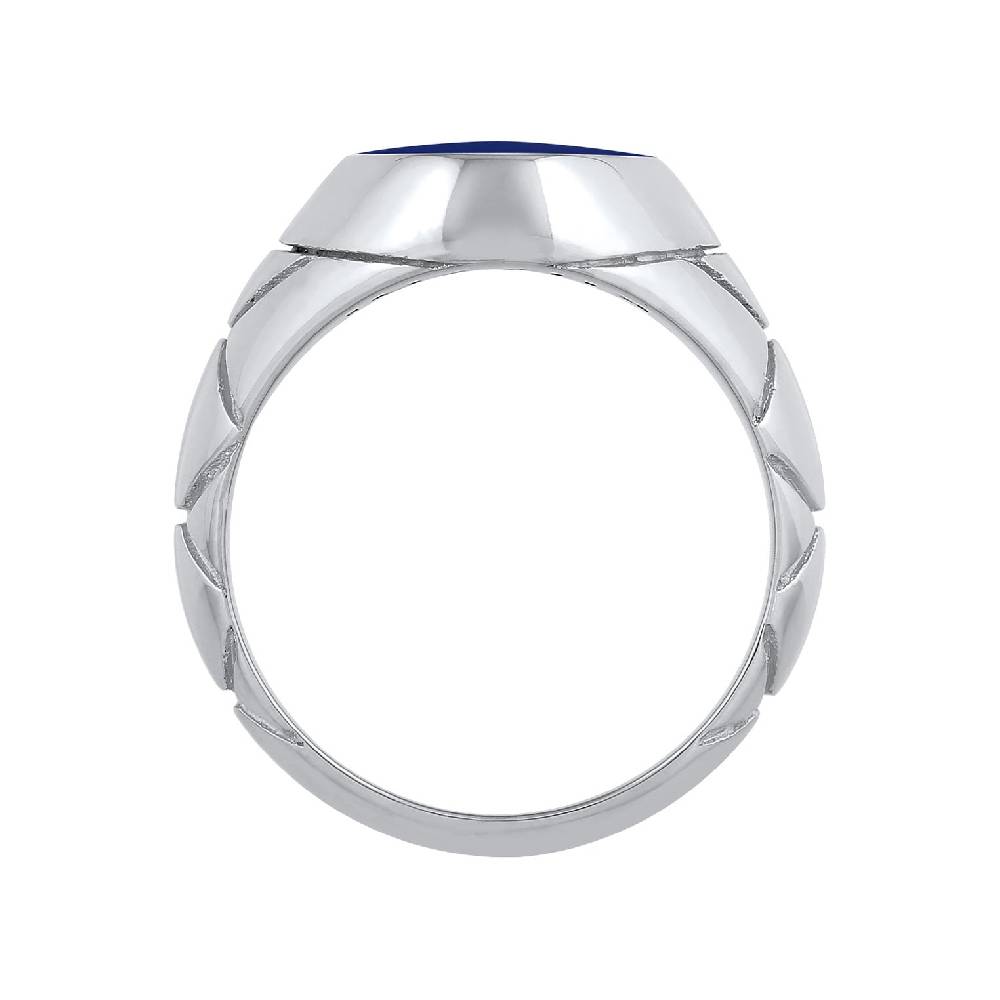 Kuzzoi Siegelring Elegant | Emaille (Blau) Bis zu 60% Rabatt