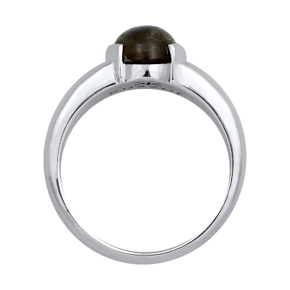 Kuzzoi Siegelring Oval | Labradorit (Grau) Sonderangebot der Fabrik
