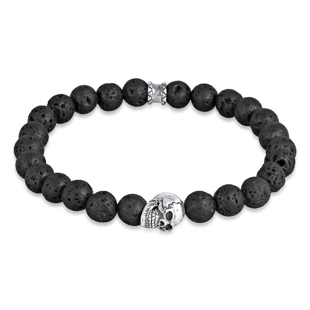 Kuzzoi Armband Totenkopf | Lava Perlen Günstig kaufen