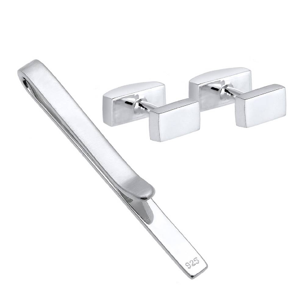 Kuzzoi Schmuckset Krawattennadel Manschettenknöpfe Basic Neueste Mode