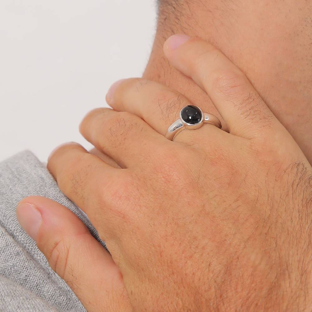 Kuzzoi Siegelring Oval | Onyx (Schwarz) Im Verkauf