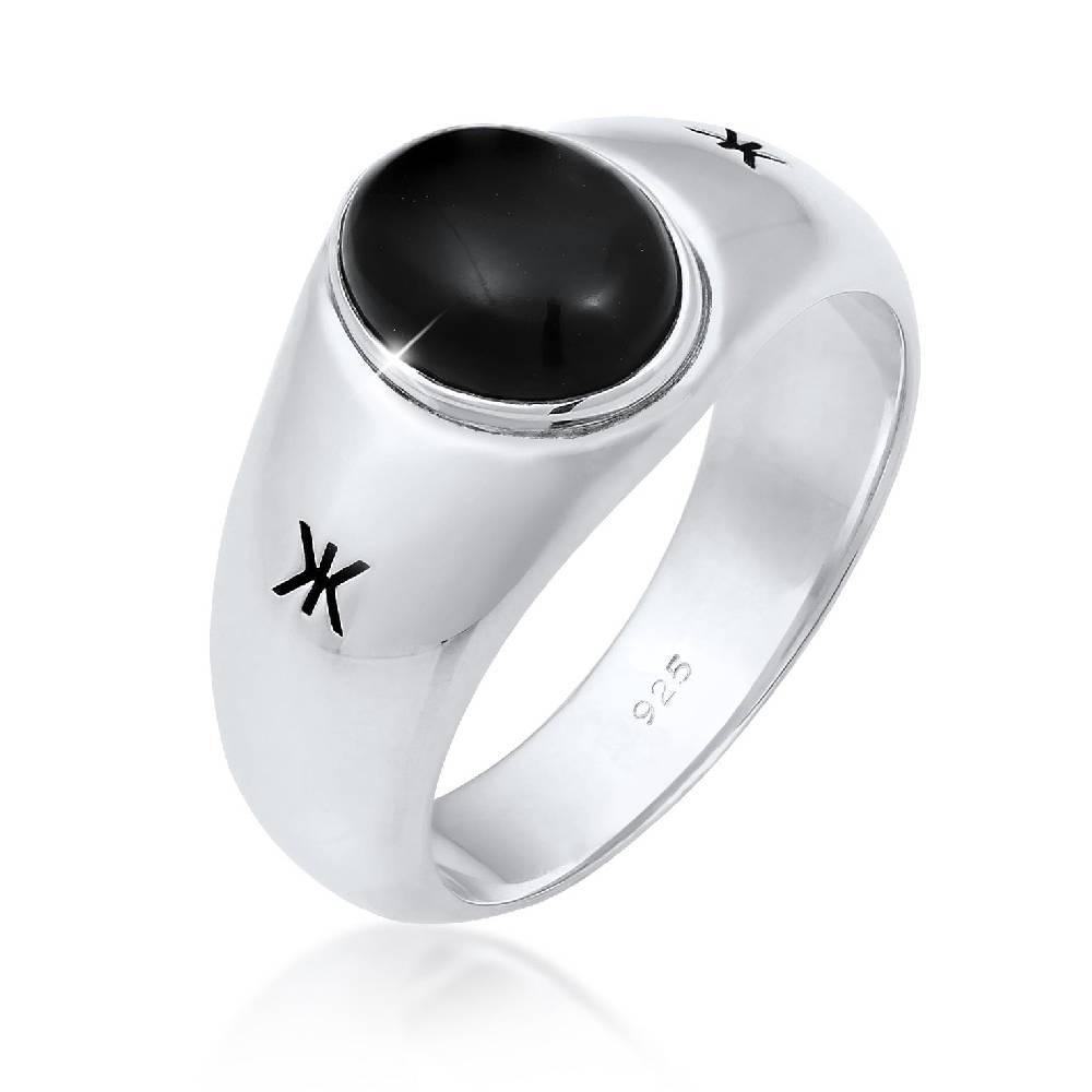 Kuzzoi Siegelring Oval | Onyx (Schwarz) Cyber Monday