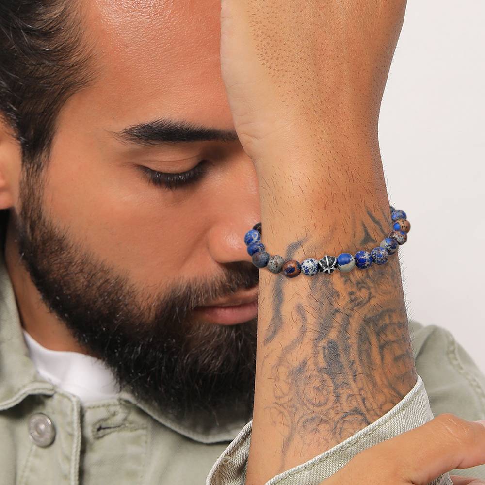 Kuzzoi Armband Kugeln | Achat (Blau) Heißer Verkauf