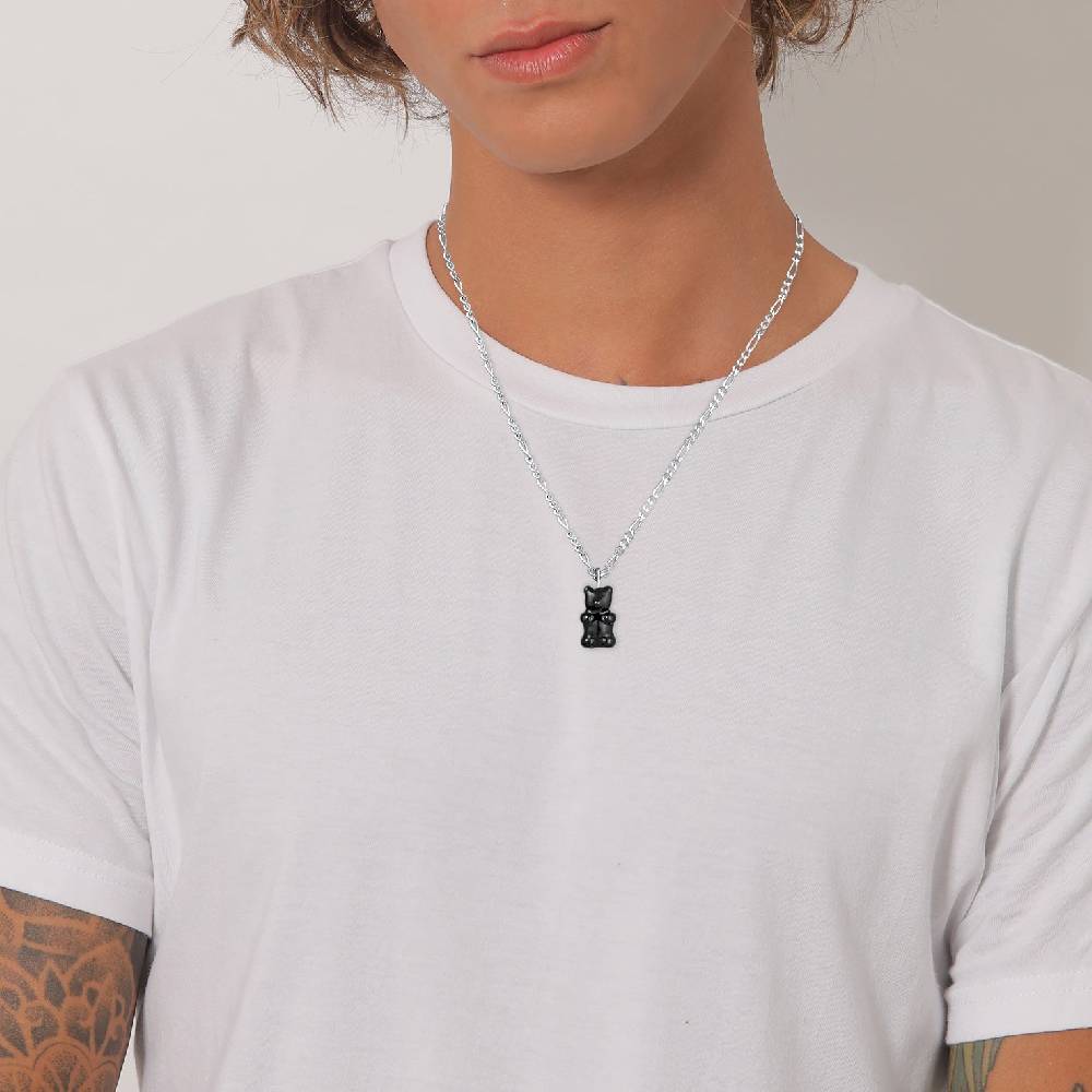 Kuzzoi Halskette Bär | Emaille (Schwarz) Outlet