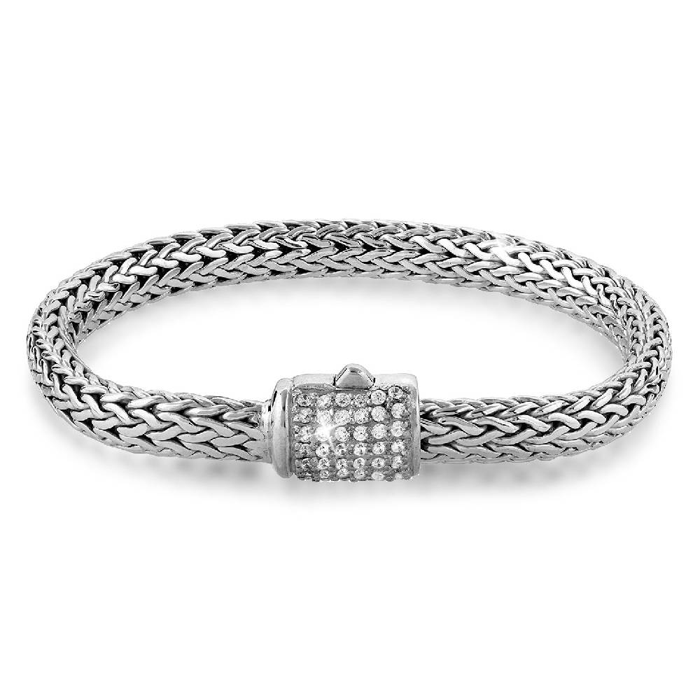 Kuzzoi Panzer-Armband | Zirkonia (Weiß) Sonderangebot