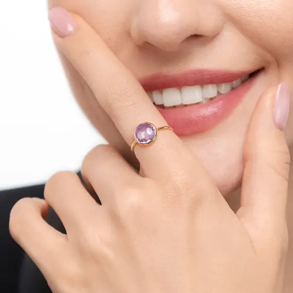 Leaf Jewelry Ring Amethyst, 14 K Gelbgold Neueste Mode