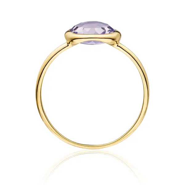 Leaf Jewelry Ring Amethyst, 14 K Gelbgold Neueste Mode