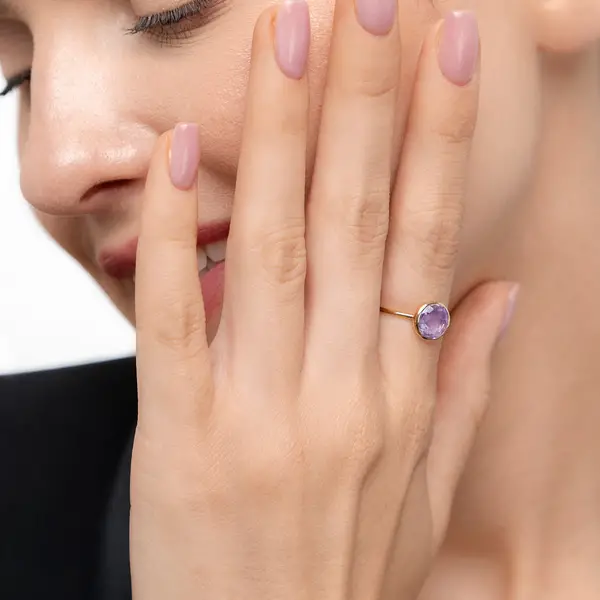 Leaf Jewelry Ring Amethyst, 14 K Gelbgold Neueste Mode