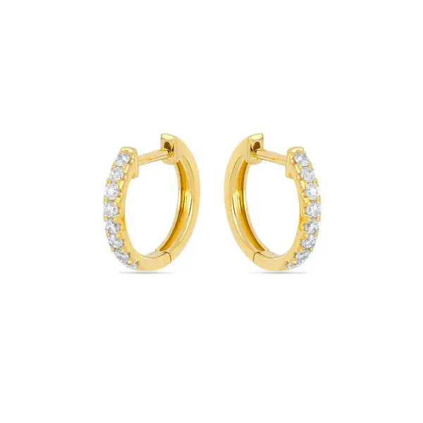 Leaf Jewelry Creole mit Diamanten, 18K Gelbgold Zeitlich begrenztes Angebot