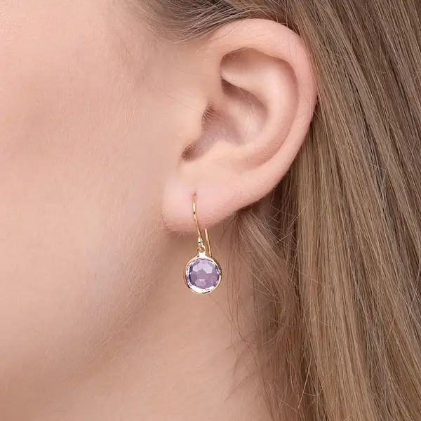 Leaf Jewelry Ohrringe Amethyst, 14 K Gelbgold Exklusive Angebote