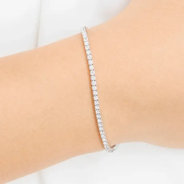 Leaf Jewelry Tennisarmband mit Diamanten, Weißgold, 3.42ct, 17.0cm Große Rabatte