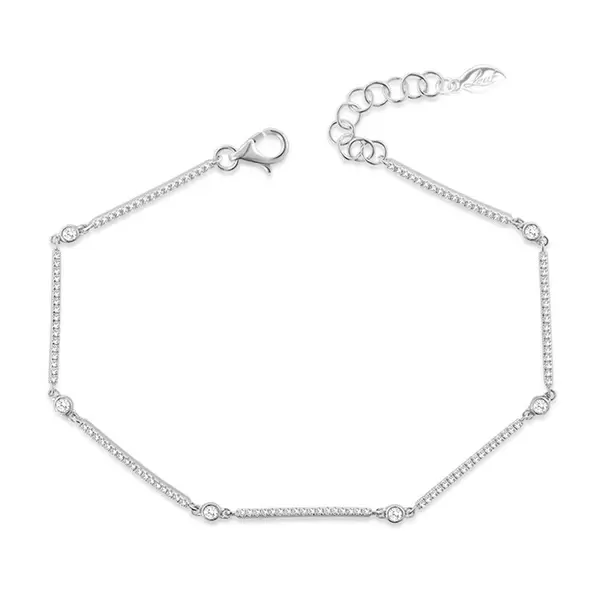 Leaf Jewelry Armband Bar, 18K Weissgold, Diamanten Neuheiten