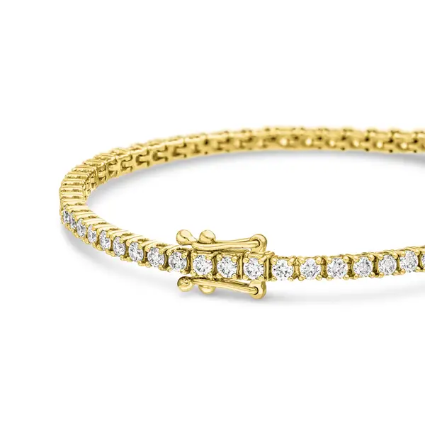 Leaf Jewelry Tennisarmband mit Diamanten, Gelbgold, 3.42ct, 17.0cm Saisonale Angebote