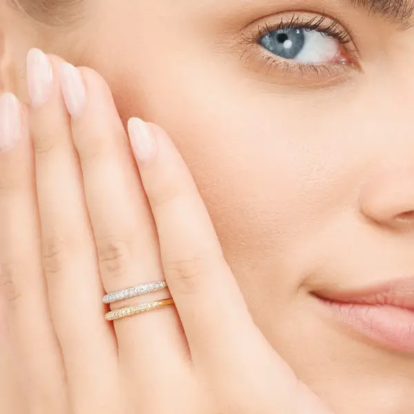 Leaf Jewelry Ring DAZZLE mit Diamanten, 14K Weißgold Räumungsverkauf