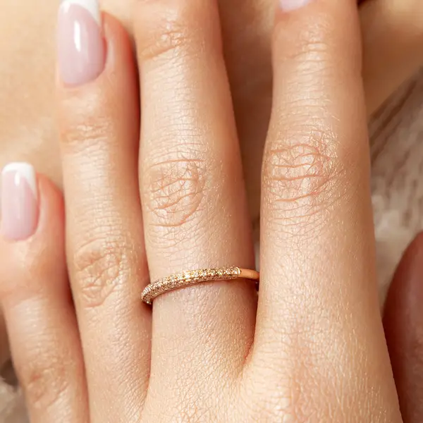 Leaf Jewelry Ring DAZZLE mit Diamanten, 14K Weißgold Räumungsverkauf