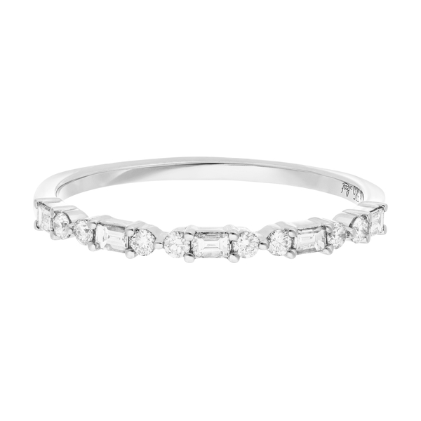 Leaf Jewelry Ring mit Baguette Diamanten, 14K Weißgold Tägliche Deals