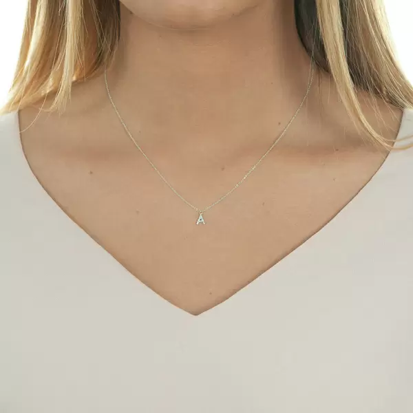Leaf Jewelry Buchstabenketten, 14 K Weißgold mit Diamanten Riesige Ersparnisse