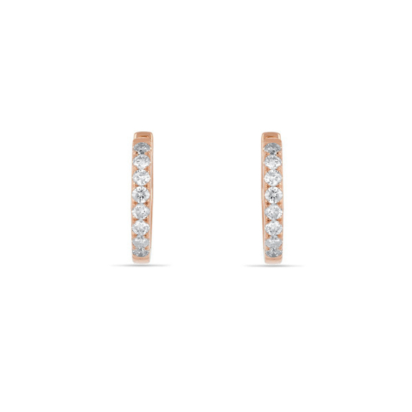 Leaf Jewelry Creole mit Diamanten, 18K Rosegold Tiefpreis