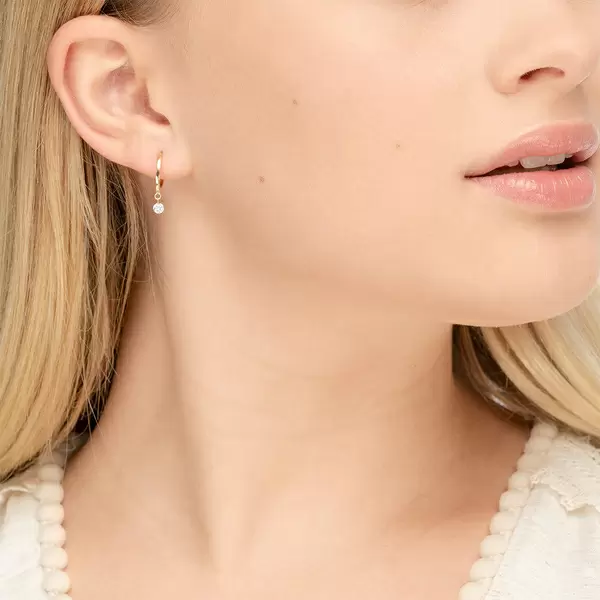 Leaf Jewelry Creole Pure mit Diamanten, 18 K Gelbgold Letzte 3 Tage