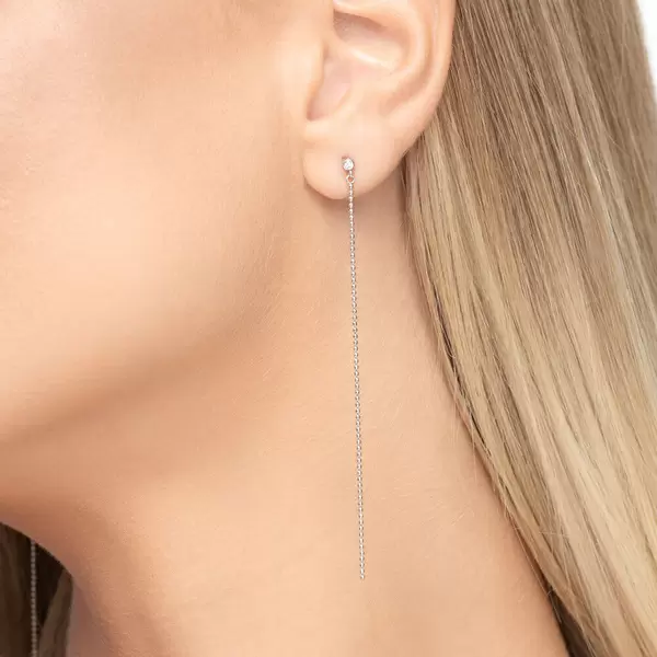 Leaf Jewelry Ohrstecker "my first diamond", ball chain, 14 K Weißgold JETZT KAUFEN