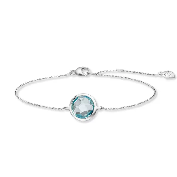 Leaf Jewelry Armkette Blue Topaz, 14 K Weissgold Bis zu 60% Rabatt