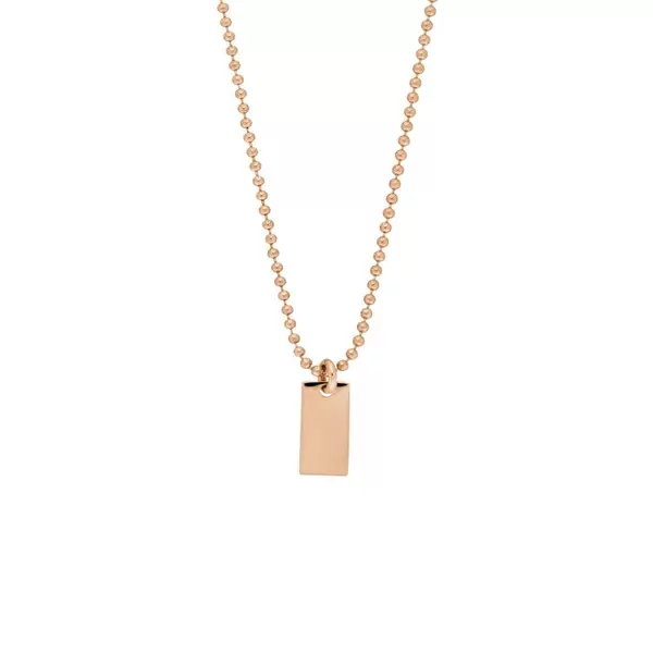 Leaf Jewelry Halskette Tiny Dog Tag, 14 K Rosegold Nur für heute