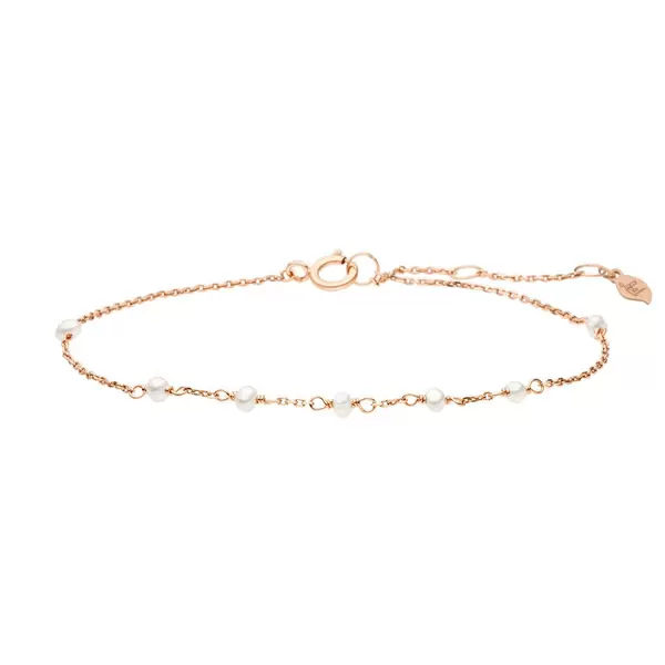 Leaf Jewelry Armkette White Pearls, 14 K Rosegold Discount Store für neue Produkte