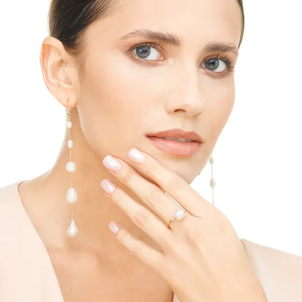Leaf Jewelry Ring Barock Pearl, 14K Gelbgold Nur noch ein Tag übrig