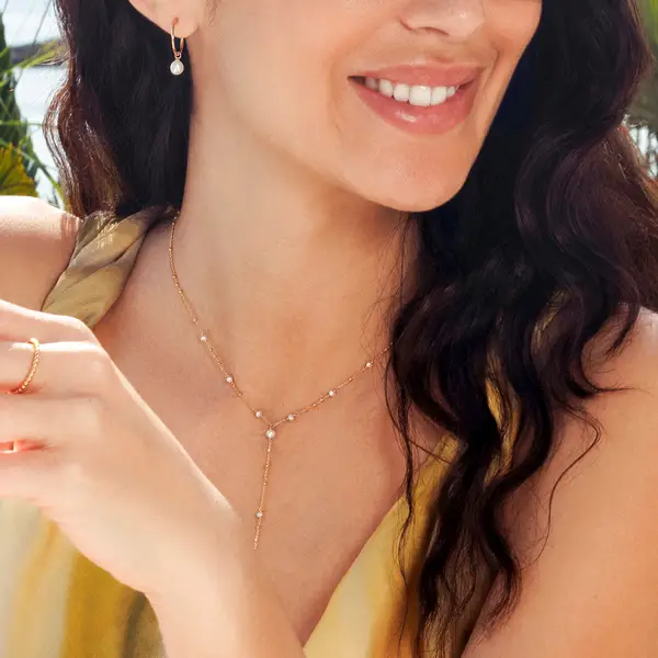 Leaf Jewelry Y-Halskette Flying Pearls, 18 K Gelbgold vergoldet Rabatte dieses Monats
