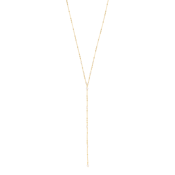 Leaf Jewelry Y-Halskette Flying Pearls, 18 K Gelbgold vergoldet Rabatte dieses Monats