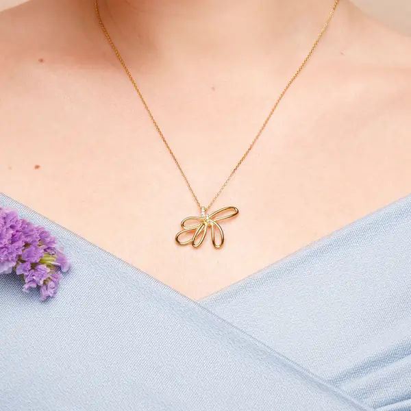 Leaf Jewelry Halskette Blossom, 18 K Gelbgold vergoldet Fabrikverkauf