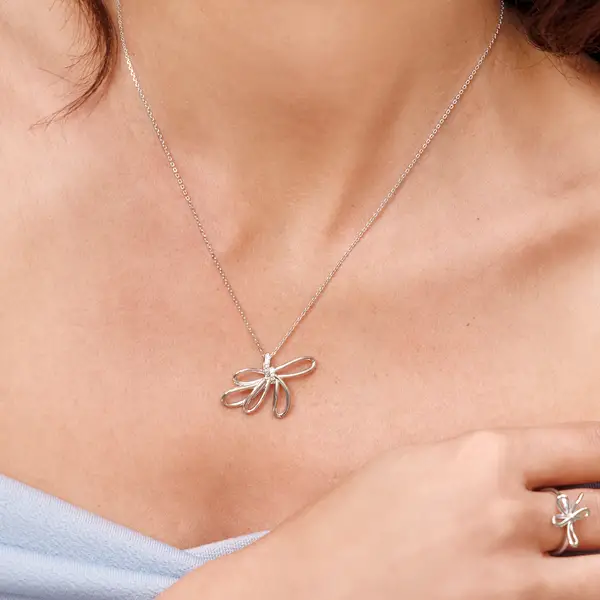 Leaf Jewelry Halskette Blossom, 18 K Gelbgold vergoldet Fabrikverkauf