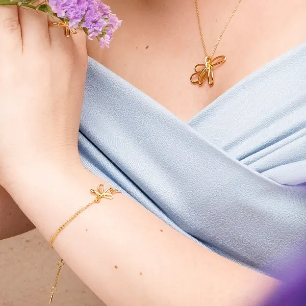 Leaf Jewelry Armkette Blossom, 18 K Rosegold vergoldet Blitzverkäufe