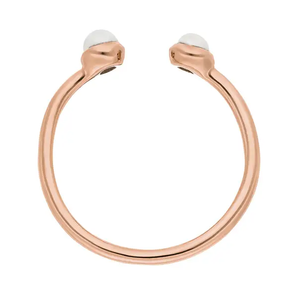 Leaf Jewelry Silber Open Ring, Perle, Rosegold Versandkostenfrei