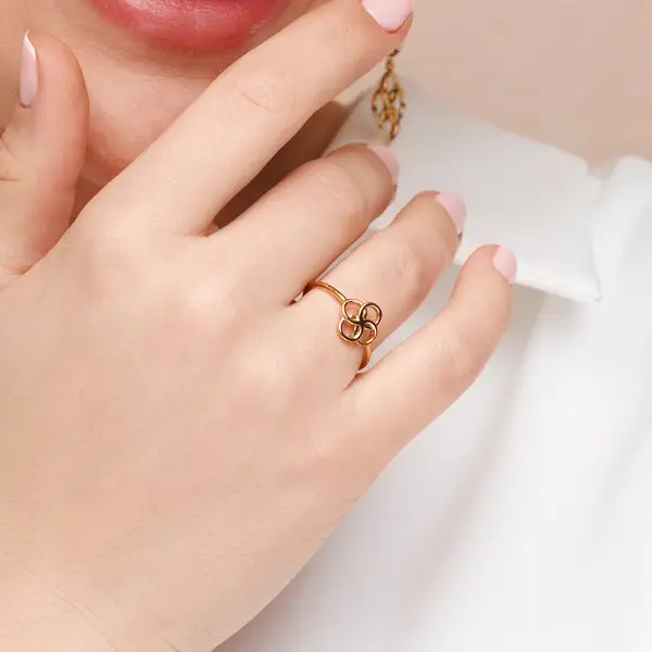 Leaf Jewelry Ring Clover Charm, 925 Sterlingsilber Exklusivangebot
