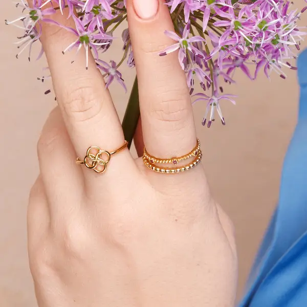 Leaf Jewelry Ring Clover Charm, 925 Sterlingsilber Exklusivangebot
