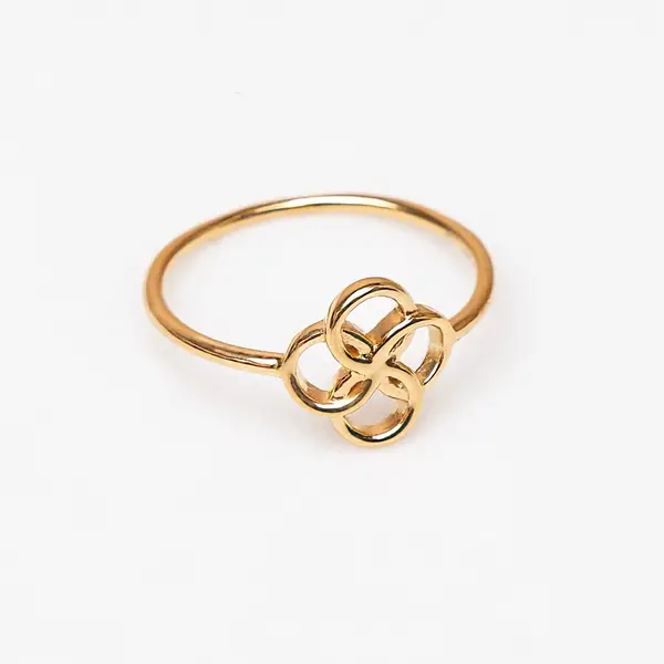 Leaf Jewelry Ring Clover Charm, 925 Sterlingsilber Exklusivangebot