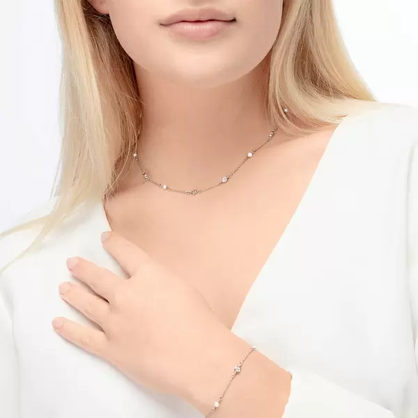 Leaf Jewelry Halskette Pure mit Süßwasserzuchtperlen, 925 Sterlingsilber Saisonschlussverkauf