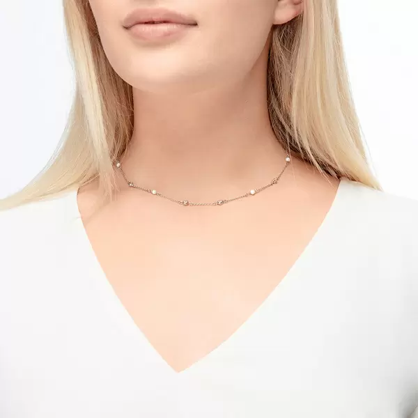 Leaf Jewelry Halskette Pure mit Süßwasserzuchtperlen, 925 Sterlingsilber Saisonschlussverkauf