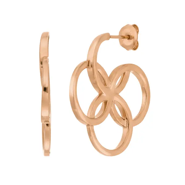 Leaf Jewelry Creolen Clover Charm, klein, 18 K Rosegold vergoldet Top Angebot