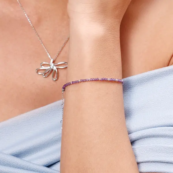 Leaf Jewelry Armkette Serenity, Rubin, 925 Sterlingsilber Zeitlich begrenztes Angebot
