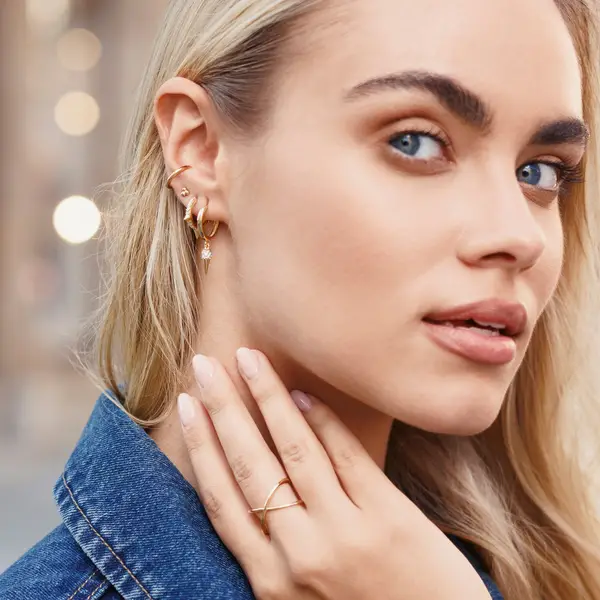 Leaf Jewelry Ohrstecker Bubble, 18 K Gelbgold vergoldet Räumungsverkauf