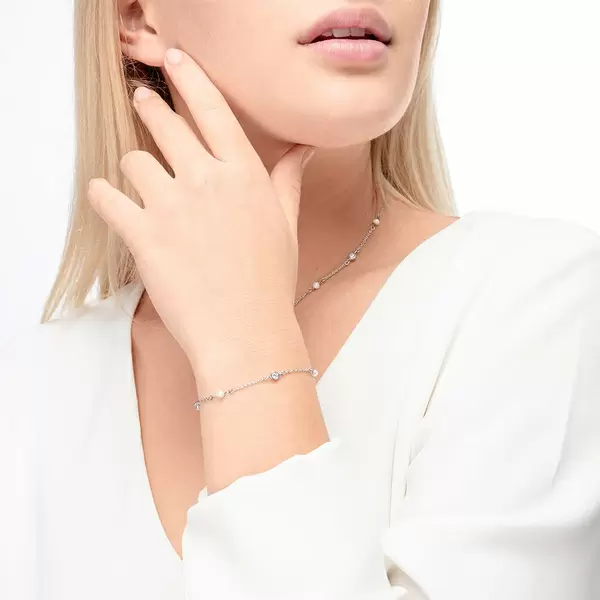 Leaf Jewelry Armkette Pure mit Süßwasserzuchtperlen, 925 Sterlingsilber Sonderangebote